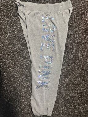 Womens - VS Jogger Sweatpants with Sparkle 'LOVE PINK' Accent